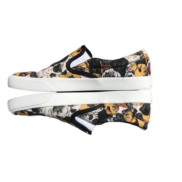 Bucket Feet Shoes - Bucketfeet Size 7.5 Pugs Print Canvas Slip On Sneakers